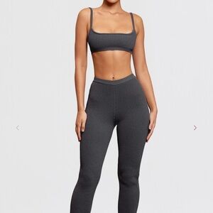 House of CB Gray Ribbed Leggings